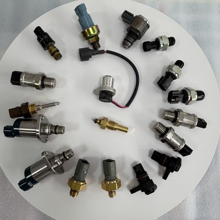 Excavator sensors and solenoid valve accessories