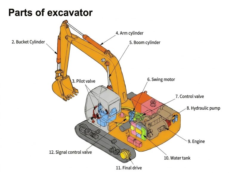 Parts of excavator
