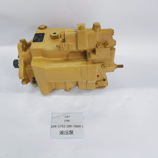 104-1752 implement piston pump for CAT D9R track-type tractor, bench view 1