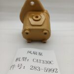194-8384 fan pump CAT 330C excavator - overall three quarter view with control components fitted