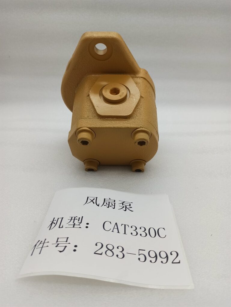 194-8384 fan pump CAT 330C excavator - overall three quarter view with control components fitted