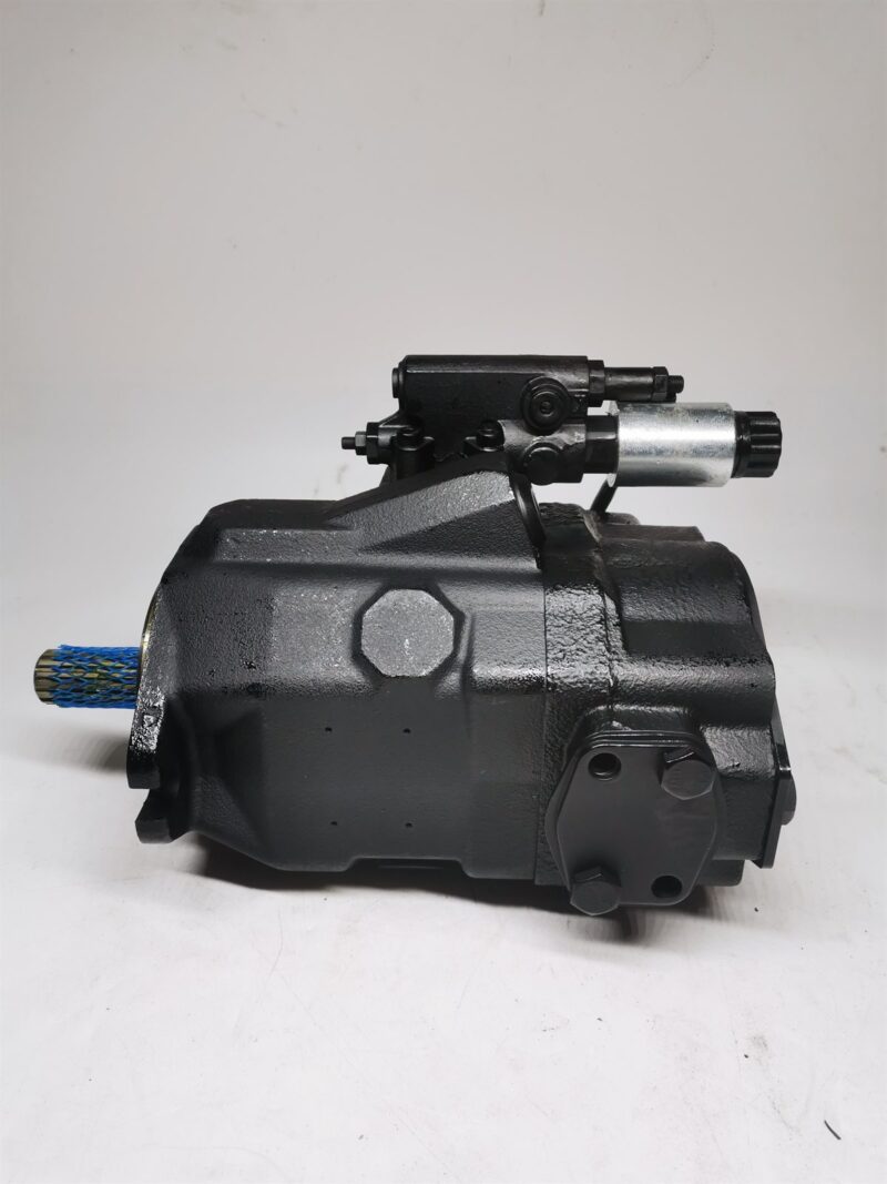 448-9705 axial piston pump for CAT 374F and 390F excavators - side view of the black pump body with regulator