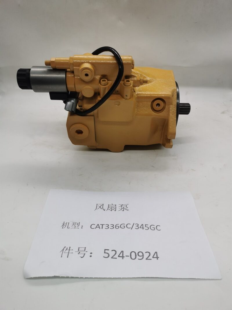 524-0924 piston pump group for CAT 336 340 345 GC 349 and 352 excavators - side view showing the control assembly