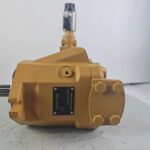 587-1312 piston pump for CAT 350 class excavators - side view with nameplate and regulator on top