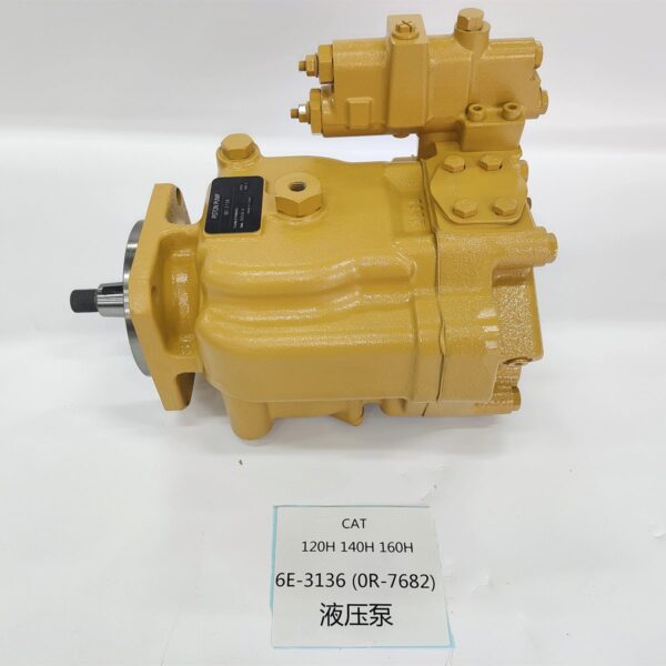 6E-3136 steering piston pump for CAT 120H and 140H motor graders, bench view 1