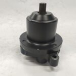 419-03-33242 hydraulic fan motor for Komatsu WA320-5 WA320L WA320PT wheel loaders, bench view 1 showing housing and shaft