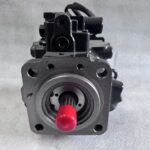708-1T-00421 hydraulic fan pump for Komatsu D275A-5D dozer, bench view 1 showing pump body and control