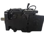 708-1T-00472 hydraulic fan pump for Komatsu D155A-6 D155AX-6 dozers, bench view 3 showing pump body and control