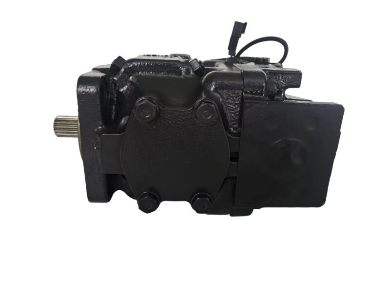 708-1T-00472 hydraulic fan pump for Komatsu D155A-6 D155AX-6 dozers, bench view 3 showing pump body and control