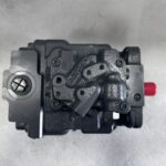 708-1T-00540 hydraulic fan pump for Komatsu D51EX-22 D51PX-22 dozers, bench view 3 showing pump body and control