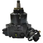 708-7S-00550 fan motor assembly for Komatsu WA380-6 WA430-6 WA470-6 WA480-6 loaders, bench view 1 showing housing and shaft