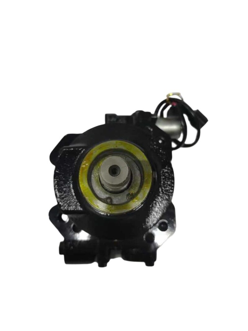 708-7S-00550 fan motor assembly for Komatsu WA380-6 WA430-6 WA470-6 WA480-6 loaders, bench view 3 showing housing and shaft
